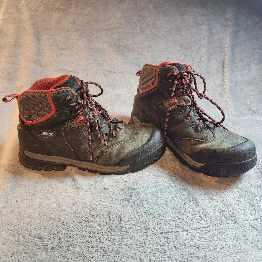 Bogs Boots Mens 11.5 Black Leather Bedrock II 6
